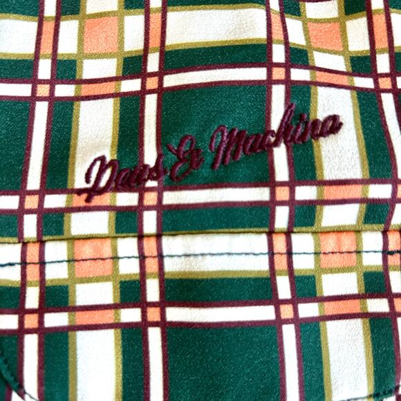 Deus Ex Machina Men’s Large Plaid Button Shirt Retro Short Sleeve - Picture 2 of 16